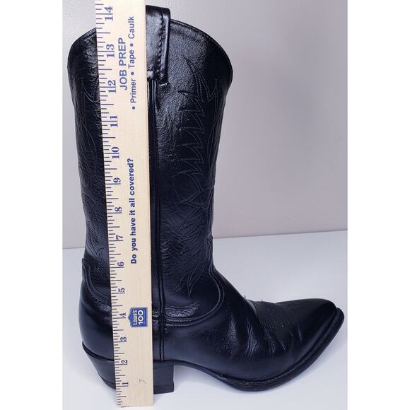 Vtg. TONY LAMA Western Cowboy Boots Black Leather 6711 Men\'s 9 EE *NOT WIDE* main image 9